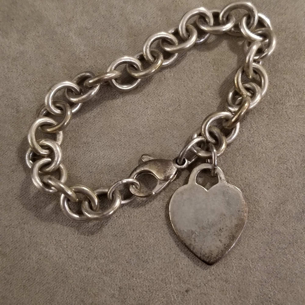 Auth Tiffany & Co 925 heart tag bracelet